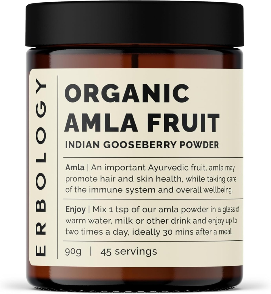 100% Powder Amla Organik 3.2 oz - 45 hamba - Indian Gooseberry - Dukungan kekebalan - Skin dan Rambut Regenerasi - Kaya di Vitamin C - Lurus dari Farm in India - Raw, Vegan dan Gluten- Bebas