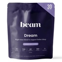 Beam Dream Sleep Powder, L-Theanine, Apigenin, Reishi dan Magnesium, Third Party Tested Natural Sleep Aid & Sleep Suplement for Deep Sleep, Relaxation dan Recovery, Natural Sleep Support, 30 Servis