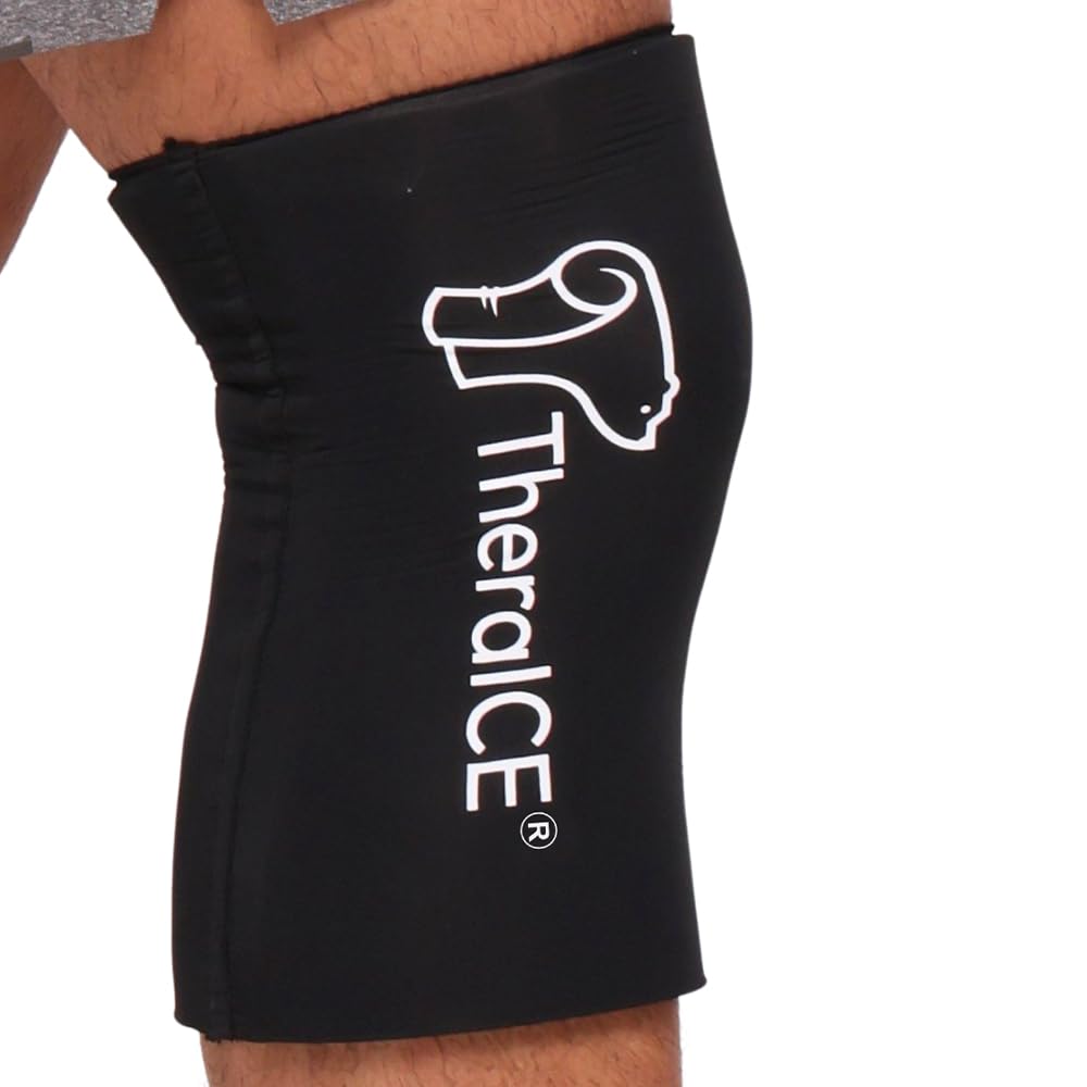 TheraICE Knee Ice Pack Crap Compression Sleeve for Injuries, Recable Gel Cold Packs Juga untuk Elbow, Ankle & Calf - Flexible Cold Recovery untuk Meniscus, ACL, MCL Pain Relief