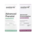 Ovaterra Advanced Prenatal & Preception Multivitamin Bundle for Women with DHEA 25mg, Chooline 550 mg, Folate (Methylfolat) 1.010 mcg, Omegaga-3 DHA, EPA, Treated Iron 364 Capsules - 28 Hari Supply