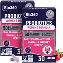 Bio360 Propoles for Women Vaginigal Health - Support pH balance, vaginal, Urinary, & Digetical Health - 50 Milyar CFU & 15 Unique Strains for Healthy Vaginal Odor & Viginal Flora - Shelf Stabil
