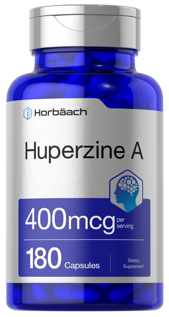 Horbach Huperzine A 400mcg 124; 180 Capsules 12.4; Non-GMO, Gluten Free Suplemen