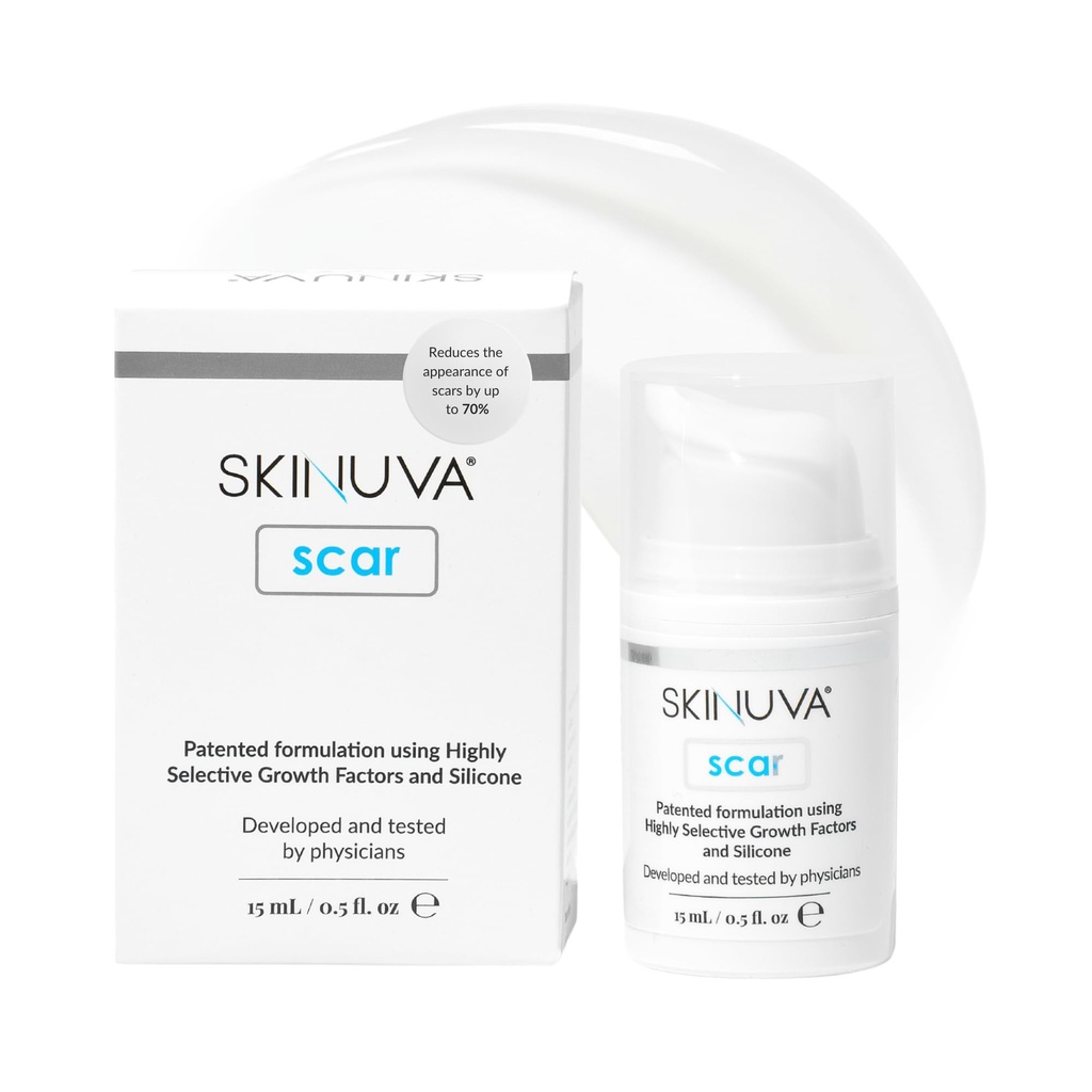 Skinuva ® Next Generation Scar Cream - Advanced Scar Cream Formulated with Growth Factors (0.5 oz)