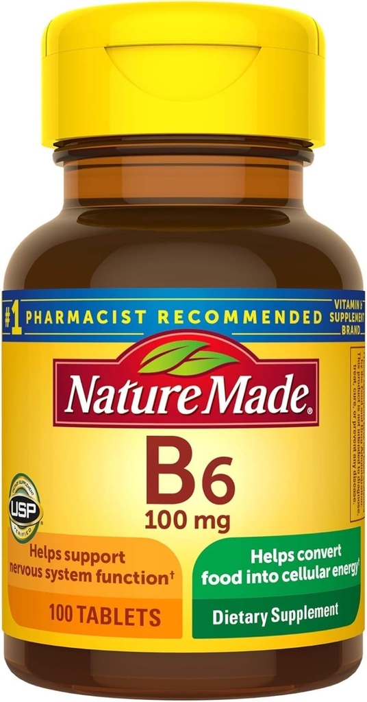 Nature Made Vitamin B-6 100 mg Tablet 100 ea (Paket 4)