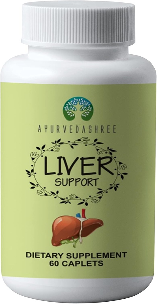 Dukungan Hati Herbal Ayurvedic Tambahan, Mendukung Hati Sehat, Blend 13 Terkuat Herbs, Vegan, Gluten- 60 Caplets