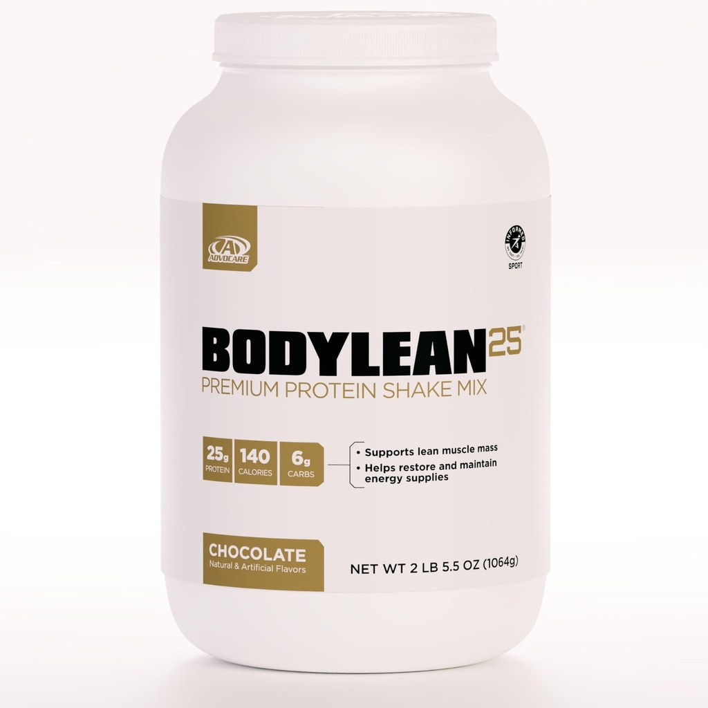 AdvoCare BodyLean25 - Powder Protein dengan Isolasi Whey Protein - Mendukung Bangunan Otot & A Lean Body - Offers Energi Dukungan * - Chocolate, 4.5 oz