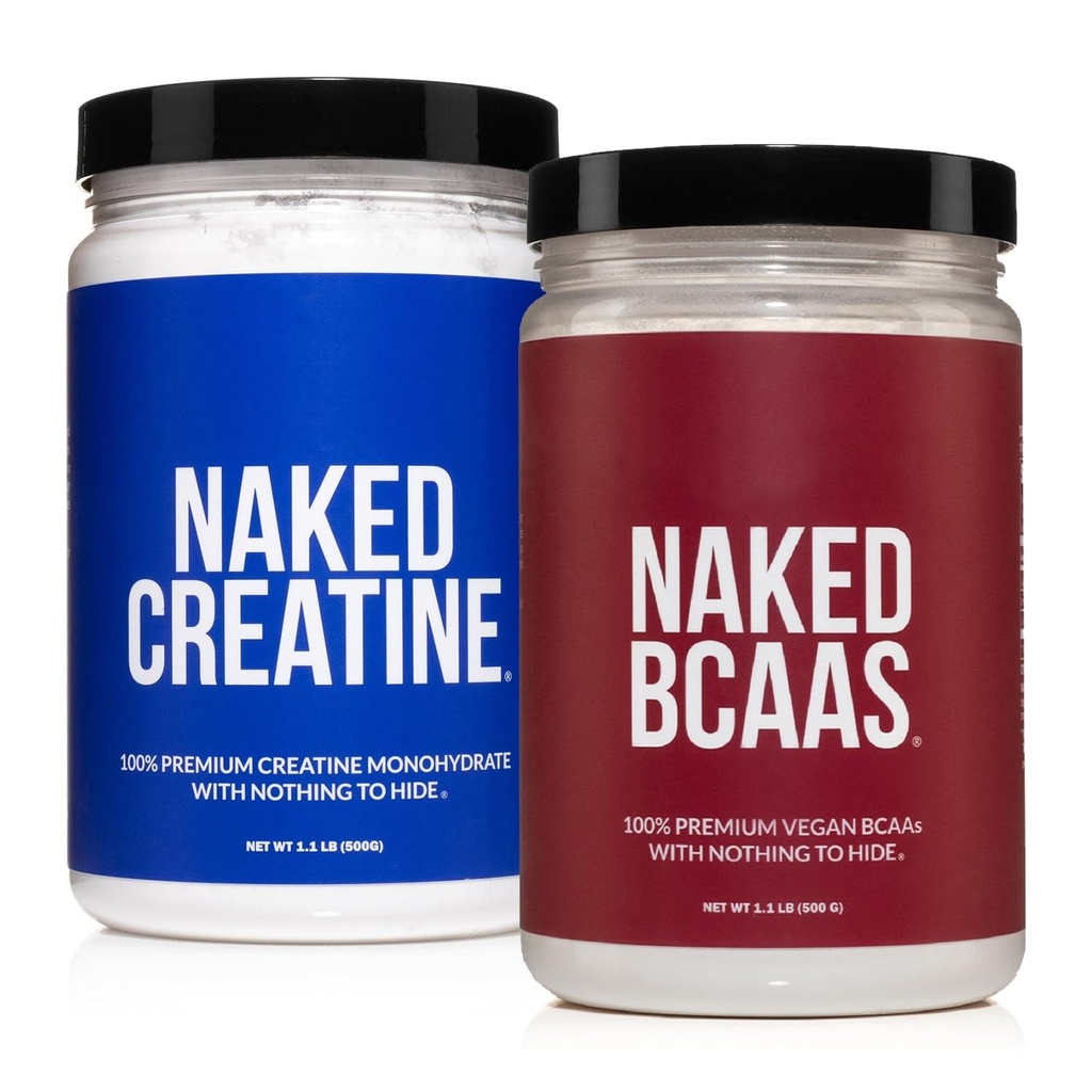 Naked Pure Creatine Monohydrate 100 Servis + 100 Pelayan Unflashbored BCAAs Vegan Bundle