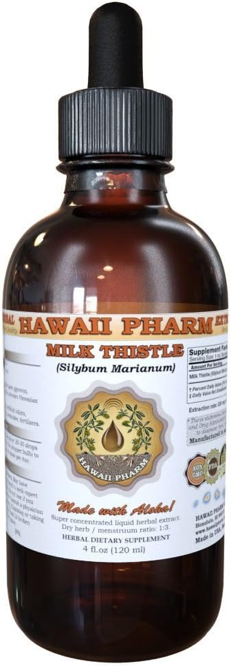 Extract cair Milk Pharm Thistle, Anorganik Milk Thistle (Silybum marianum) Tincture Suplemen 2 oz