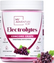Zero Sugar - Concord Grape Electrolytes Powder - Refreshing Hidration Mix - Caffeine Free Energy with All Natural Ingredians - Vegan, Keto & Paleo - Sugar Free Electrolytes Drink Mix - 120 Servings