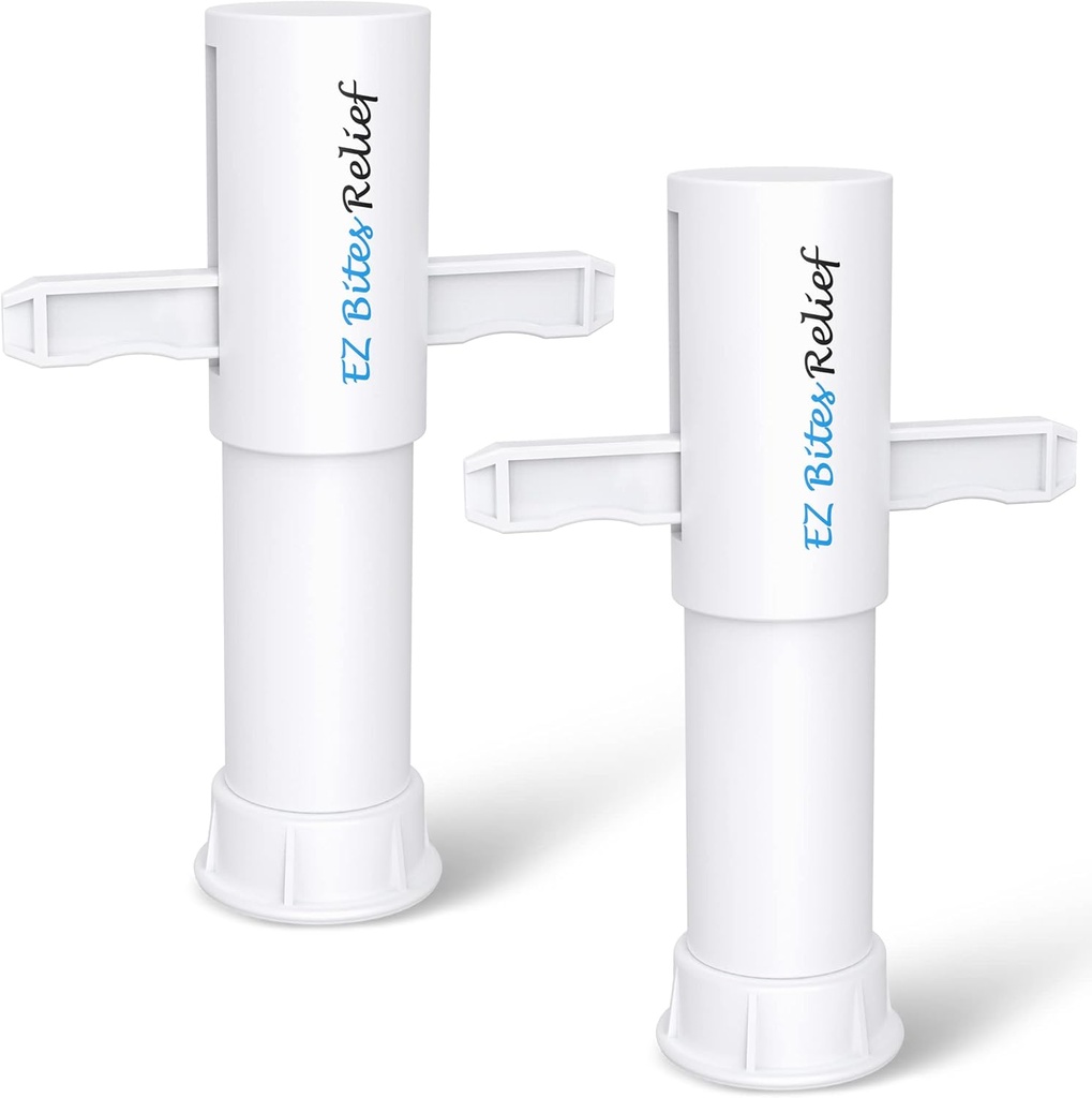 Memine EZ Bite Relief Suction Tool - 2 Pack Bee Sting and Bite Itch Relief Sucker, Venom Extractor for Saliva / Venom Removal, Temporary Relief from Itch and Swelling, Kid-Frid White