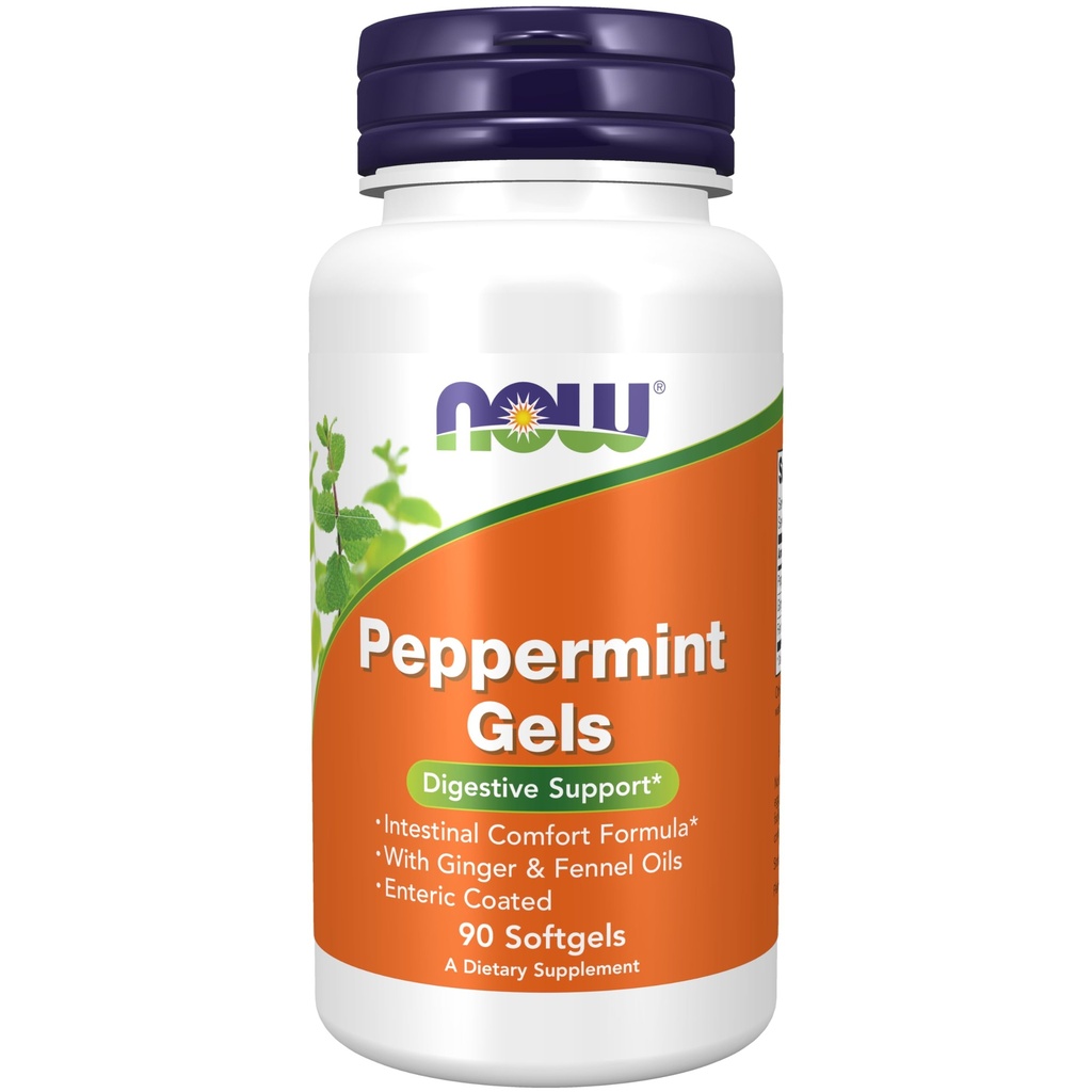 Now Foods Supplemen, Peppermint Gels with Ginger & Fennel Oils, Entertaic Coated, Digetgels *, 90 Softgels
