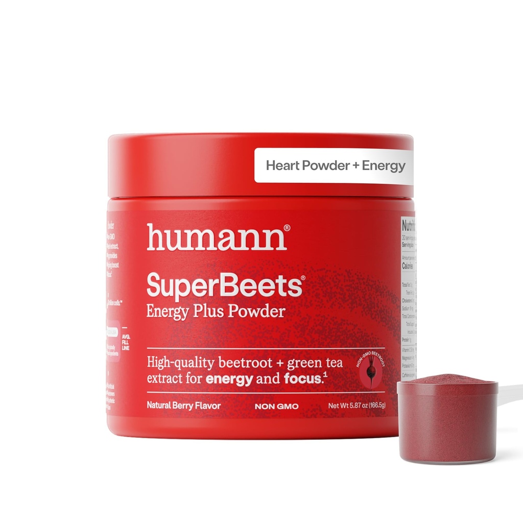 HumanN SuperBeet Energy Plus dengan Ekstrak Benih Grape - Beet Root Powder, Green Tea Extract, Caffeine, Vitamin C, Non-GMO, 5.87oz