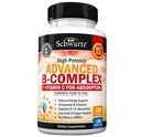 Vitamin B Kompleks dengan Vitamin C untuk Absorpsi Maksimal - Methylcobalamin b12 & Folic Aclement - B1 B2 B5 B6 B7 B9 untuk Imune Energy & Gugup Sistem Dukungan - Non-GMO, 120 count