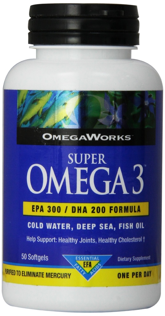 Omegawork Super Omega 3 Softgels, 50-Count Bottles (Paket 2)
