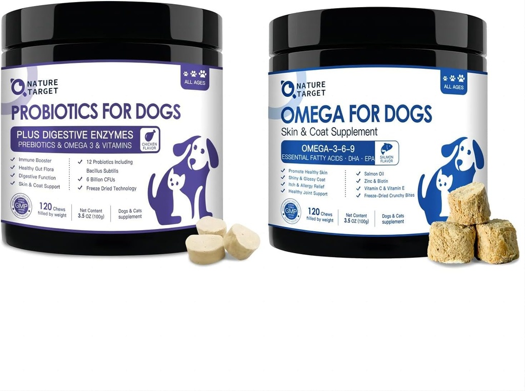NATURE TARGET Progres for Dogs - Omega 3 Fish Oil for Dogs