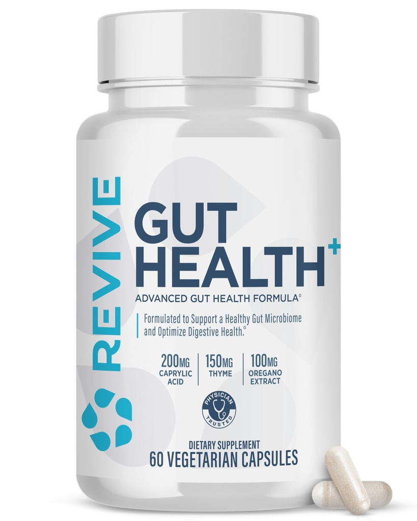 Suplemen Kesehatan MD Gut Revive for Men & Women - Daily Gut Repair & Digetical Health Dukung Formula with Thyme, Oregano & Milk Thistle - Vegan - Friendly, Gluten- Free - 60 Vegetarian Capsules