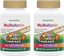 NaturesPlus Animal Parade Gold Children 's Multivitamin - Asported Cherry, Orange & Grape Flavors - 60 Chewable Tablet, Paket 2 - Vegetarian, Gluten Free - 60 Total Servis