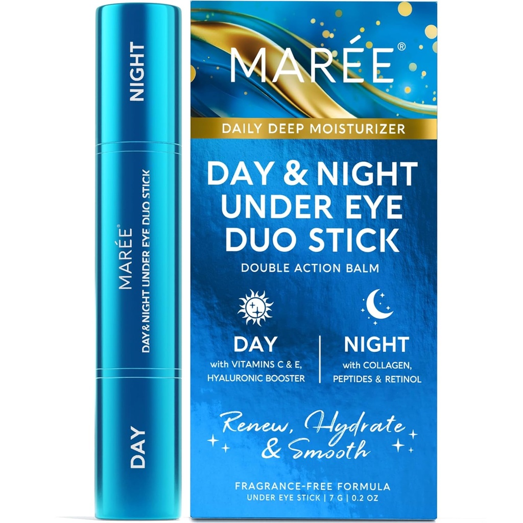 MAREE Under Eye Balm-Under Eye Brighttener for Dark Circles Anticles Antiage Face Moisturizer - Hyaluronic Acid C Serum & Retinol Cream Skin Care - Wrinkle Stick Hydrating Retinol Balm