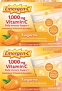 Emergen- C 1000mg Vitamin C Powder, dengan Antioksidan, B Vitamin dan Electrolites, suplemen Vitamin C untuk Imune Dukungan, Caffeine Free Drink Mix, Tangerine Flavor - 60 Count / 2 Bulan Suppply