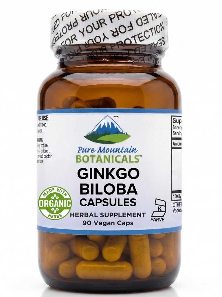 - Kosher Vegan Caps dengan 400mg Ginkgo Biloba Leaf dan Ginko Extract Suplemen