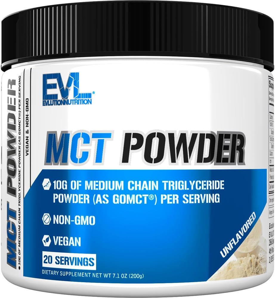 Pendingin MCT Nutrition Evlution - Keto Suplemen - MCT Oil Powder - 10G Medium Chain Triglycerides - Brain & Body Energy Drink - Suppplemen Atter- Vegan & Non-GMO - 20 Servings