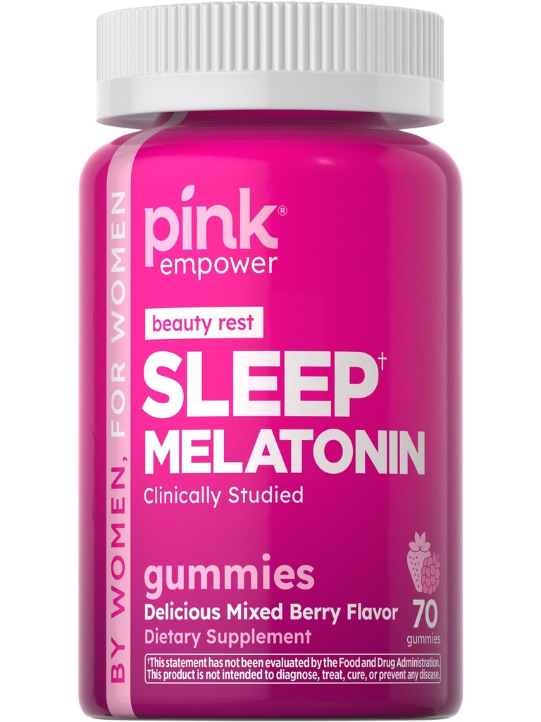 PINK Meltonain Gummies 10mg 124; Max Potency 14; Mixed Berry Flavor 14; Vegan, Non-GMO & Gluten Free Supplemen