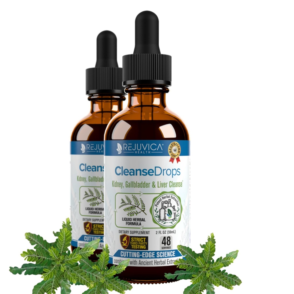 Rejuvica Health Cleanse Drops - Advanced Ginjal & Gallbreeck Cleanse Supplemen - Liquid Deliquid for Better Absorpsi - Chanca Piedra Digunakan di Amazon Rainforest