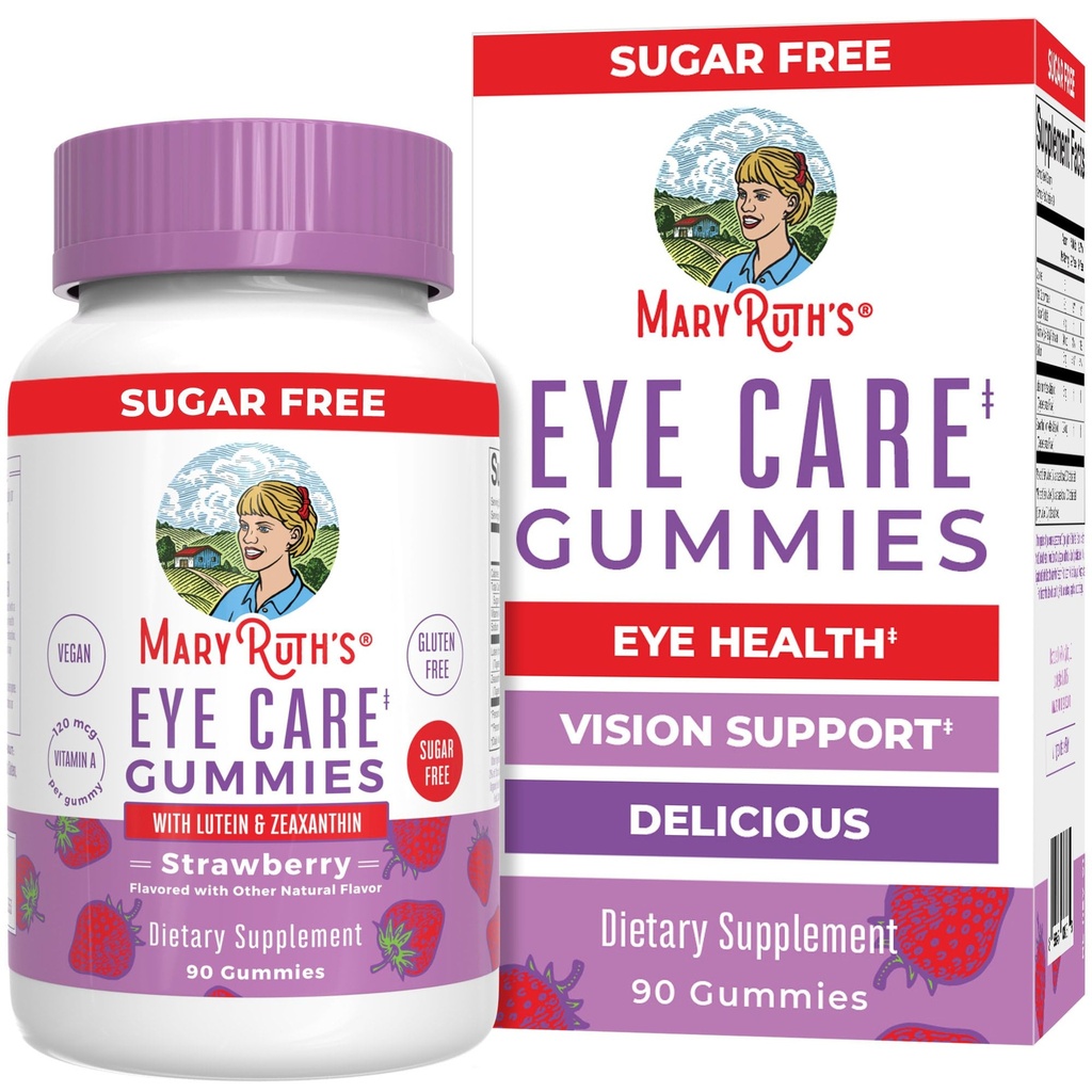 MaryRuth Organics Eye Care Gummies; Vitamin Kesehatan Mata untuk Orang Dewasa dan Anak-Anak 124; Lutein dan Luxanthin Suplemen 124; untuk Mata 124; Vegan 124; Non-GMO 124; Gluten Free 124; 90 Count