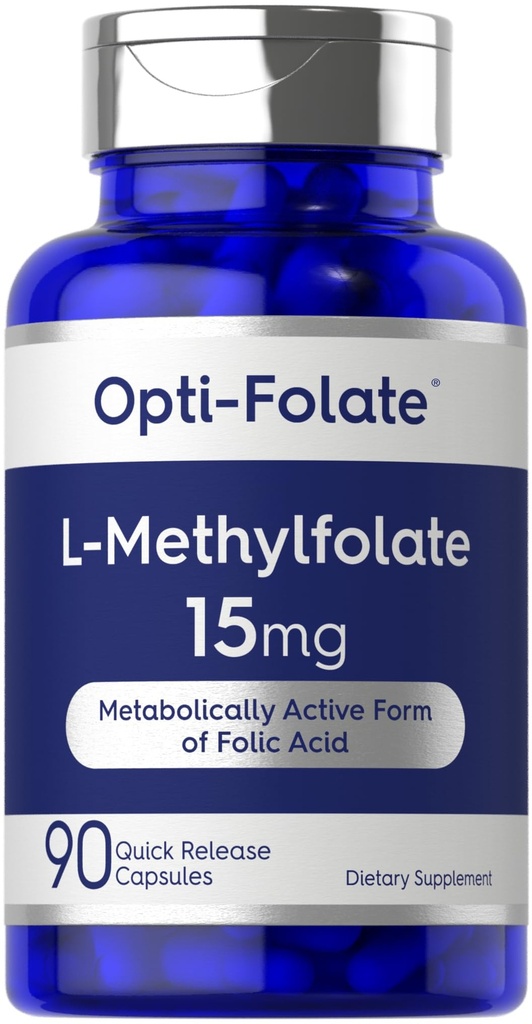 Carlyle L Methylfolat 15mg 124; 90 Capsules 124; Max Potency 14; Optivated and Activated 12.4; Non-GMO, Gluten Free 124; Methyl Foundle, 5- MTHF 124; oleh Optic-Felolate