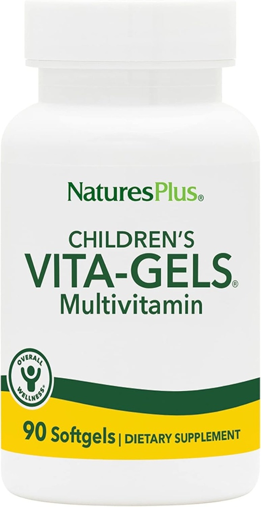NaturesPlus Vita- Gels Multivitamin, Natural Orange Flavor - 90 Softgels, Paket 2 - Gluten Bebas - 180 Total pelayan