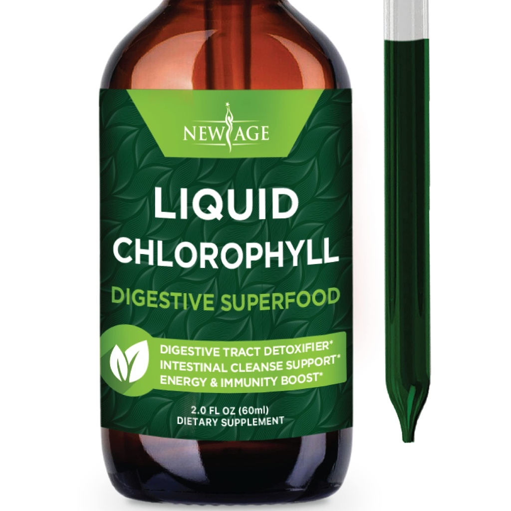Clorofil Clorofil Baru - Konsentrat Alami - Energi Booster, Gangguan dan Suplai Sistem Immune, Deodoran Internal, Fungsi Hati - (2 Fl Oz (Paket 1))