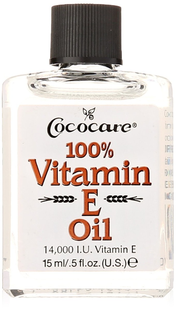 COCOCARE 100% Vitamin E Oil, 14000 I.U., 0.5 Fl Oz - Skin Moisturizer & Antioksidant Protection