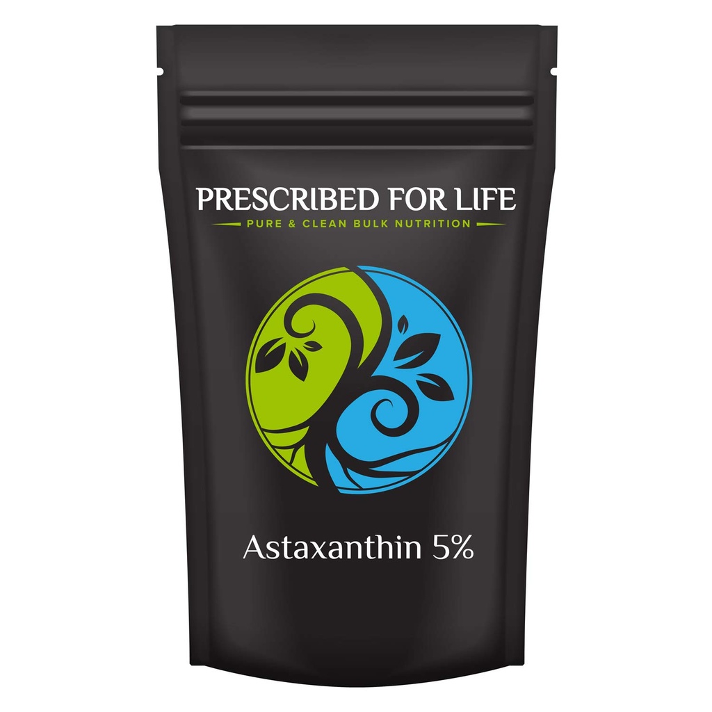 Prescripted For Life Astaxanthin, Natural 5% Ataxanthin Powder Supplement Terbuat dari Red Algae (2oz / 56g)