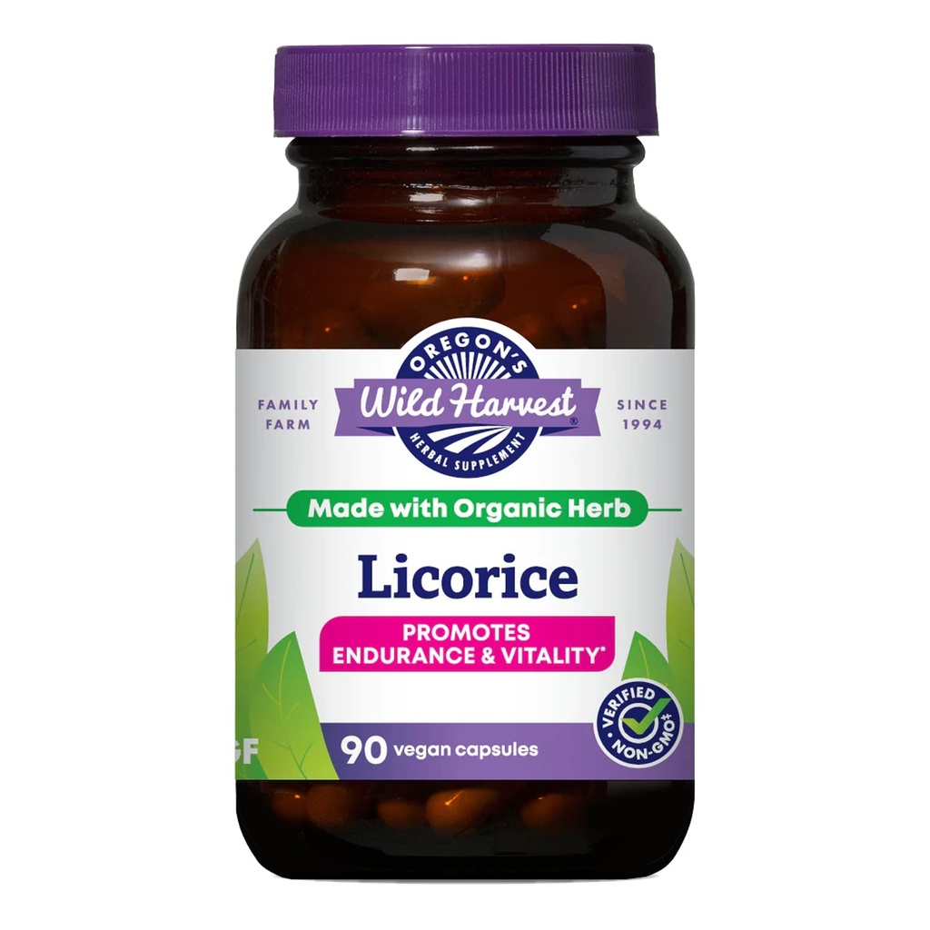 Oregon Wild Harvest Organic Licorice Root Capsules, 90 Count