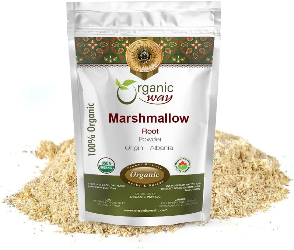 Akar Marshmallow Cara Organik (Alteea Officinalis) - Herbal Tea 124; European Wildry Wildward 124; Organic & Kosher Certified Aluber 124; Non GMO & Gluten Free 124; USDA Certifikasi 124; Origin (1LBS / 16Oz).