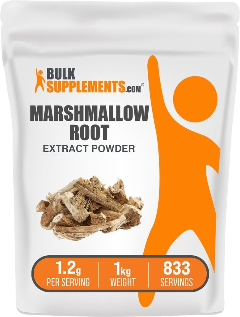 Bumsupplements.com Marshmallow Root Extract Powder - Marshmallow Root Suplement, Herbal Suplemen - Gluten Free, 1.2g per Serving, 1kg (2.2 lbs) (Paket 1)