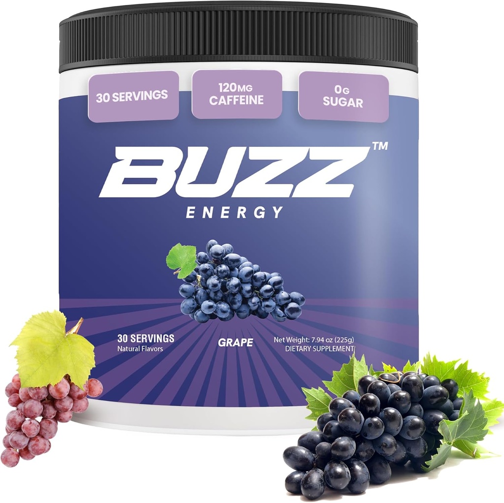 Pagi Buzz Powder Grape - Energy Boost Drink Mix - Sugar- Free Energy with Antioksidants - Morning Kickstart dan Sports Nusation Endurance Product