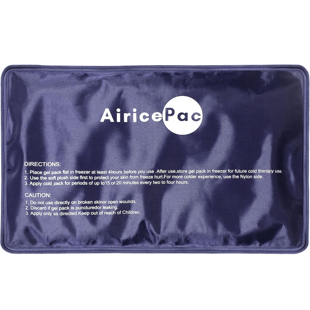 AiricePac Ice Packs untuk Injuries Reusable, Gel Cold Pack for Knee Neck Shock Ankle Ebow Hip Back Pain Relief, Cold Compress Therapy for Sweelling, Bruises, Bedah, 7 "x 11", Biru
