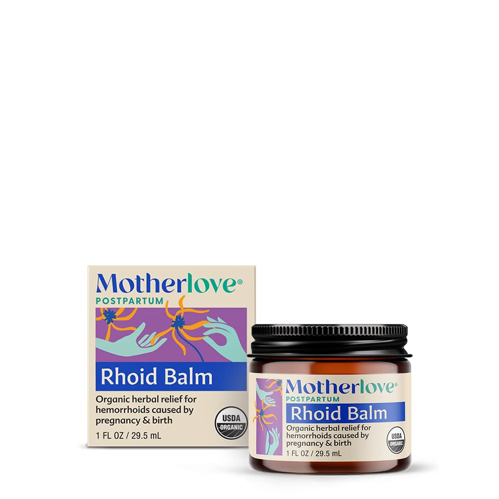 Ibu mencintai Balm Bawah (1 oz) Salve Organik Herbal w / Witch Hazel for Bottoms Selama Pregnancy & Postpartum - Non-GMO OVER