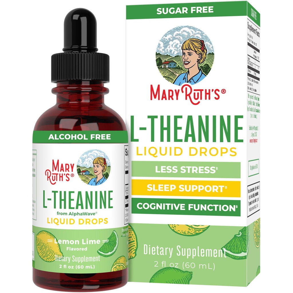 MaryRuth 's L Theanine 200mg Liquid Drops 126; Mood Dukung untuk Orang Dewasa & Anak-Anak: Suplemen Fokus 124; Dukungan Tidur Alam: Vegan 124; Non- GMO 124; Gluten Free 124; 30