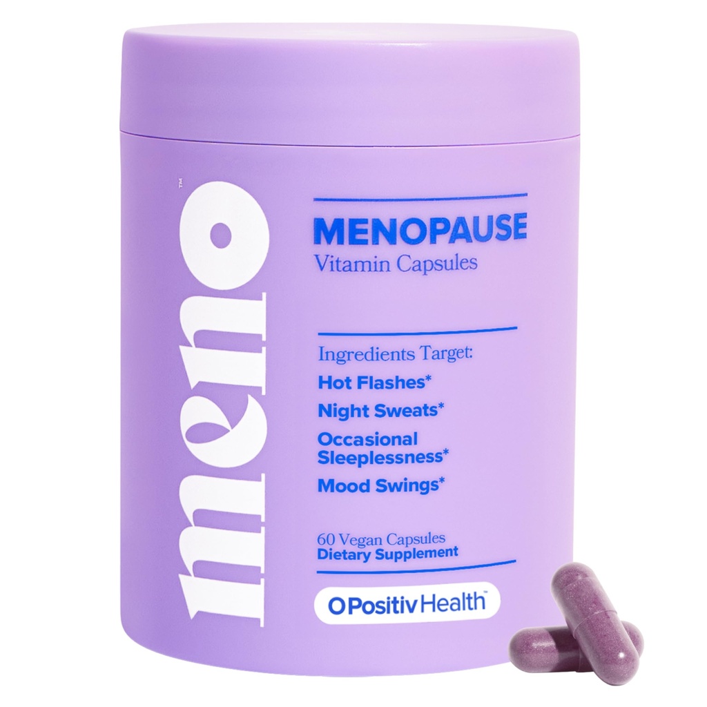 O Positiv MenENO Vitamin for Menopause - Hormone- Free Menopause Suplement for Women - Black Cohosh & Ashwagandha KSM-66 - helping Relieve Hot Flashes, Night Sweats, Mood Swings