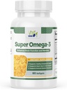 Super Omega-3 Minyak Ikan, Supports Heart Health, 1000 Mg, 300 Mg Omega-3, Rapid Lepaskan Softgels, Dibuat di USA, 60 Softgels