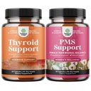 Bundle of Herbal Thyroid Support Complex and Herbal PMS Supplement for Women