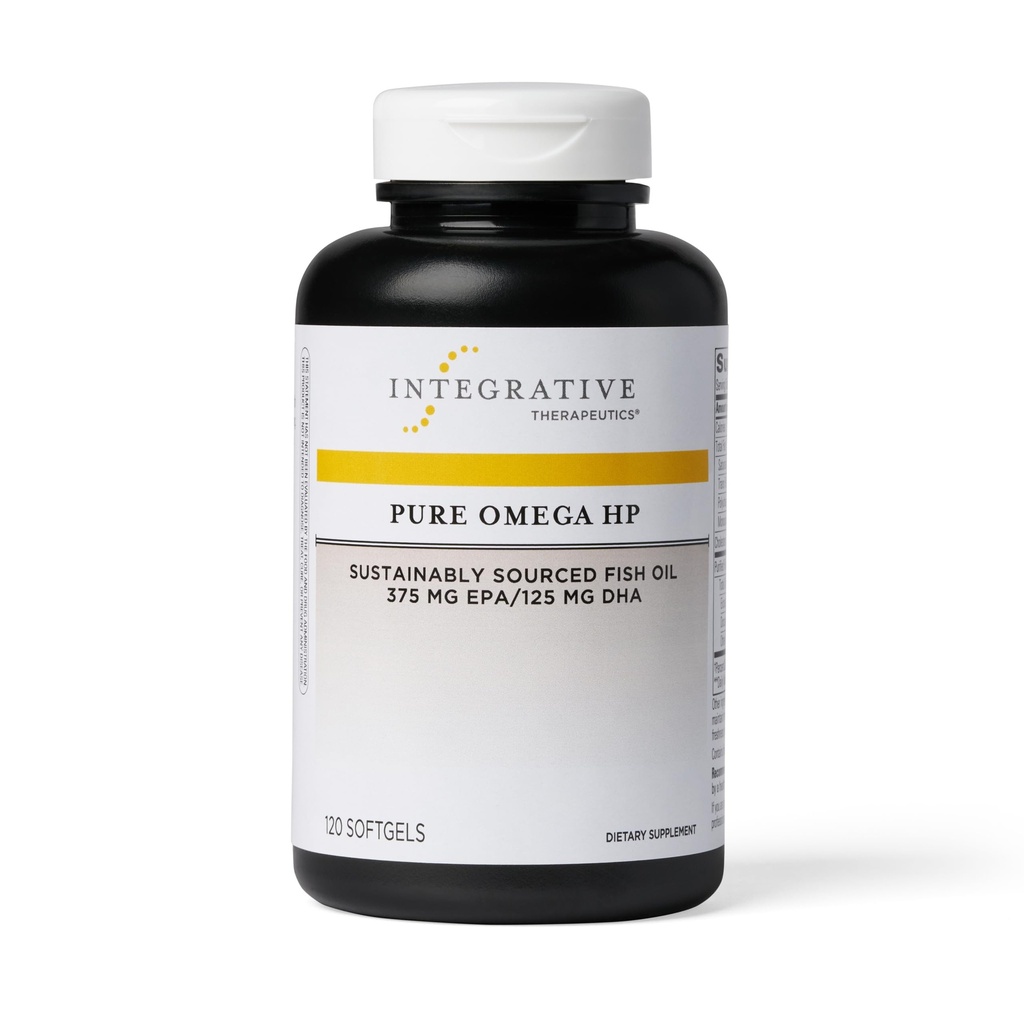 Intergrative Therapeutics Pure Omega HP - Fish Oil Supplement for Nuttration - Support Heart Health * - No Fishy Burps - Sustably Sourded - Gluten & Dairy- Free - 120 Softgels (120 Pelayan)