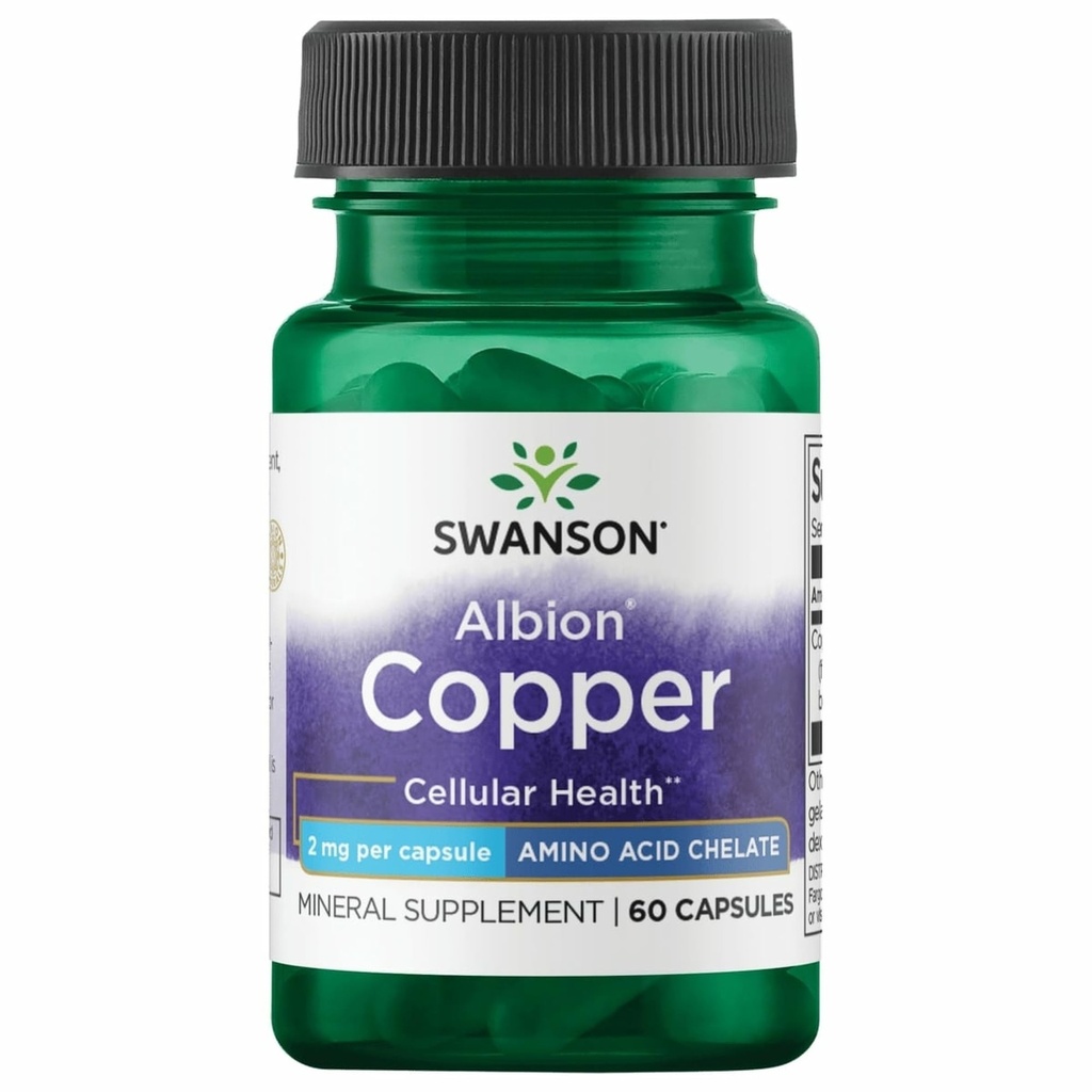 Swanson Albion Chlated Copper 2 Miligram 60 Capsules