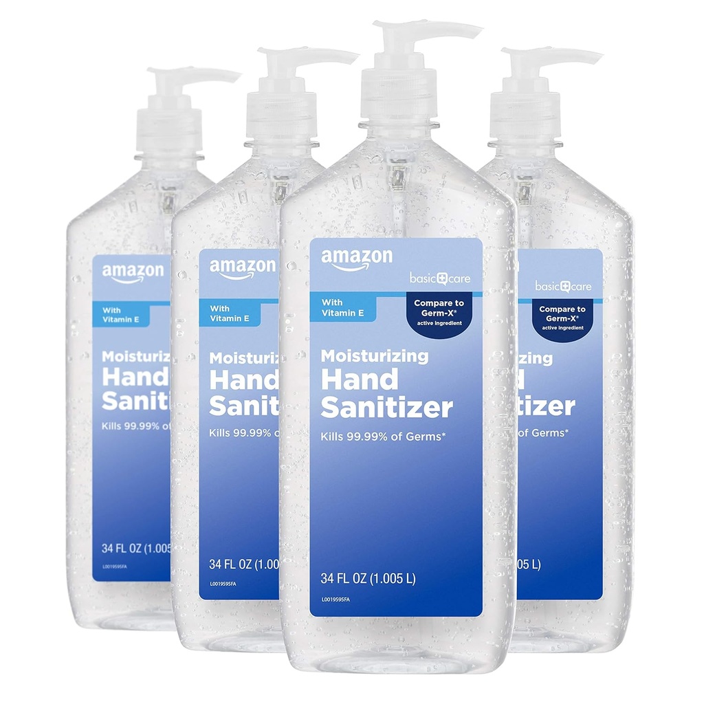 Dasar Care - Asli Tangan Sanitizer 62%, 34 quid oz (Paket 4)