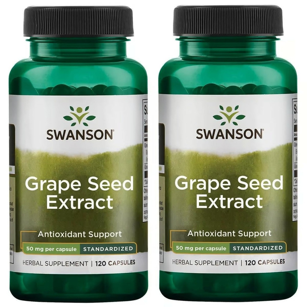 Swanson Grape Seed Extract (Standardied) 50 Miligram 120 Capsules (2 Pack)