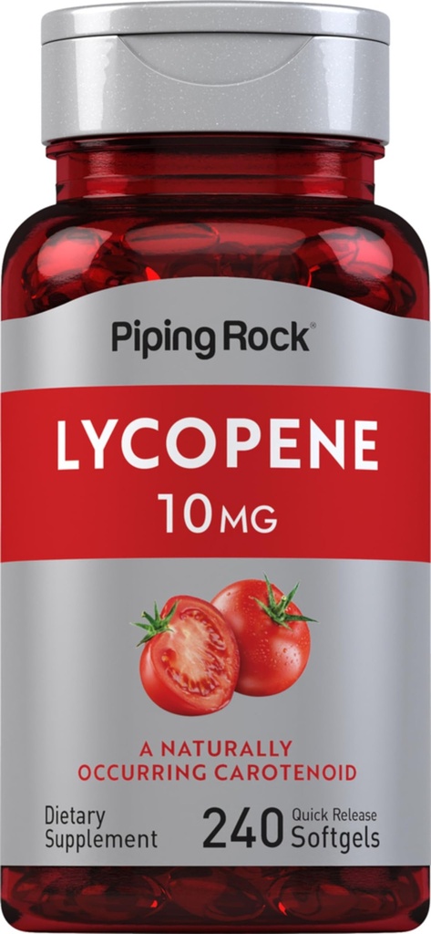 Piping Rock Lycopene 10mg 124; 240 Softgeels 126; Non-GMO, Gluten Free Suplemen