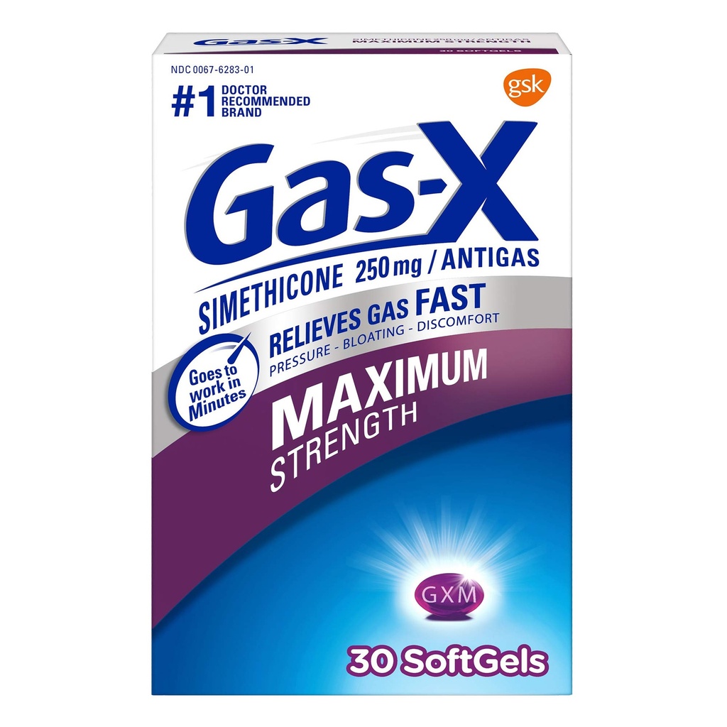 Gas- X Maksimal Kekuatan Gas Relief Softgels dengan Simejicon 250 mg - 30 Cacah