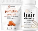 Micro Ingredians Pumpkin Seed Oil dengan Saw Palmetto 3.000mg Softgels & Hair Vitamin Complex Capsules 124; 2 Pack Bundle 124; Cold Menekan Virgin Oil 124; 14 -1 Rambut Tumbuh Dukungan dengan Collagen & Biotin